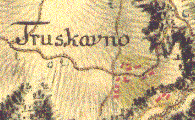 Truskavna on the map of the 1st military mapping